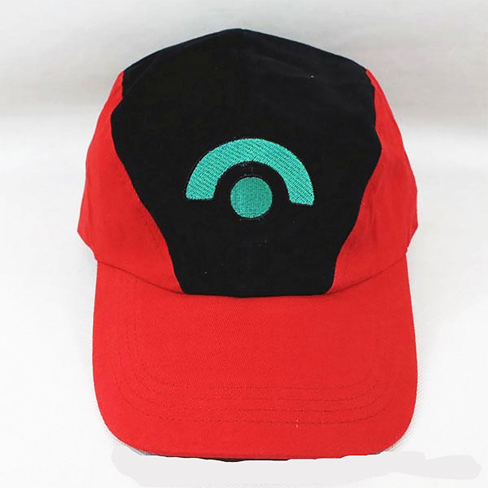 Men and Kids Anime Pokemon Costume Trainer Ash Ketchum Short Sleeves Cosplay Suit with Hat