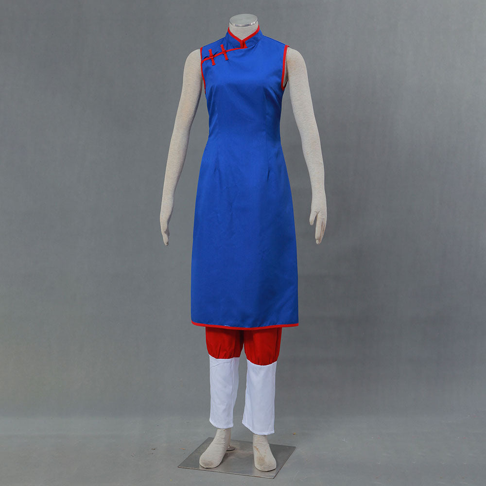 Dragon Ball Chichi Unmarried Blue Cosplay Costume Ouffits Women and Kids Halloween