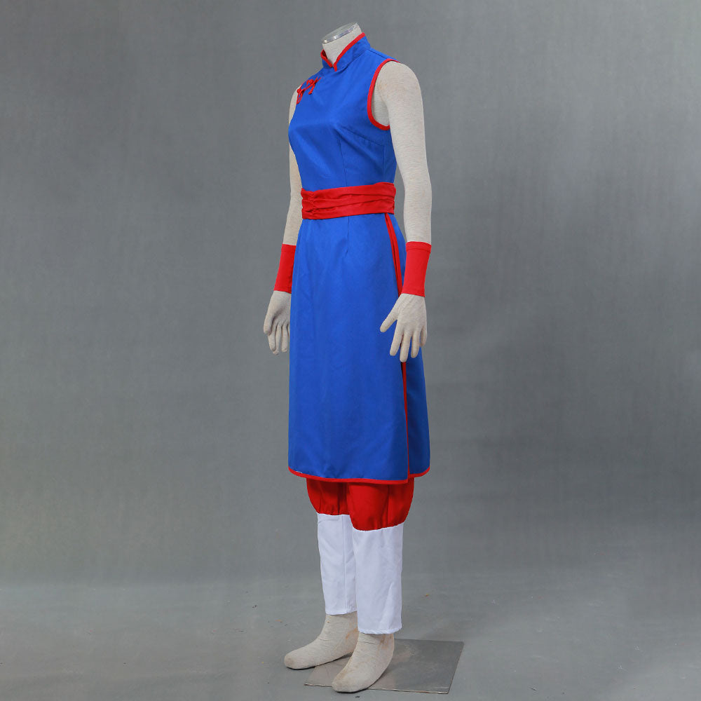 Dragon Ball Chichi Unmarried Blue Cosplay Costume Ouffits Women and Kids Halloween
