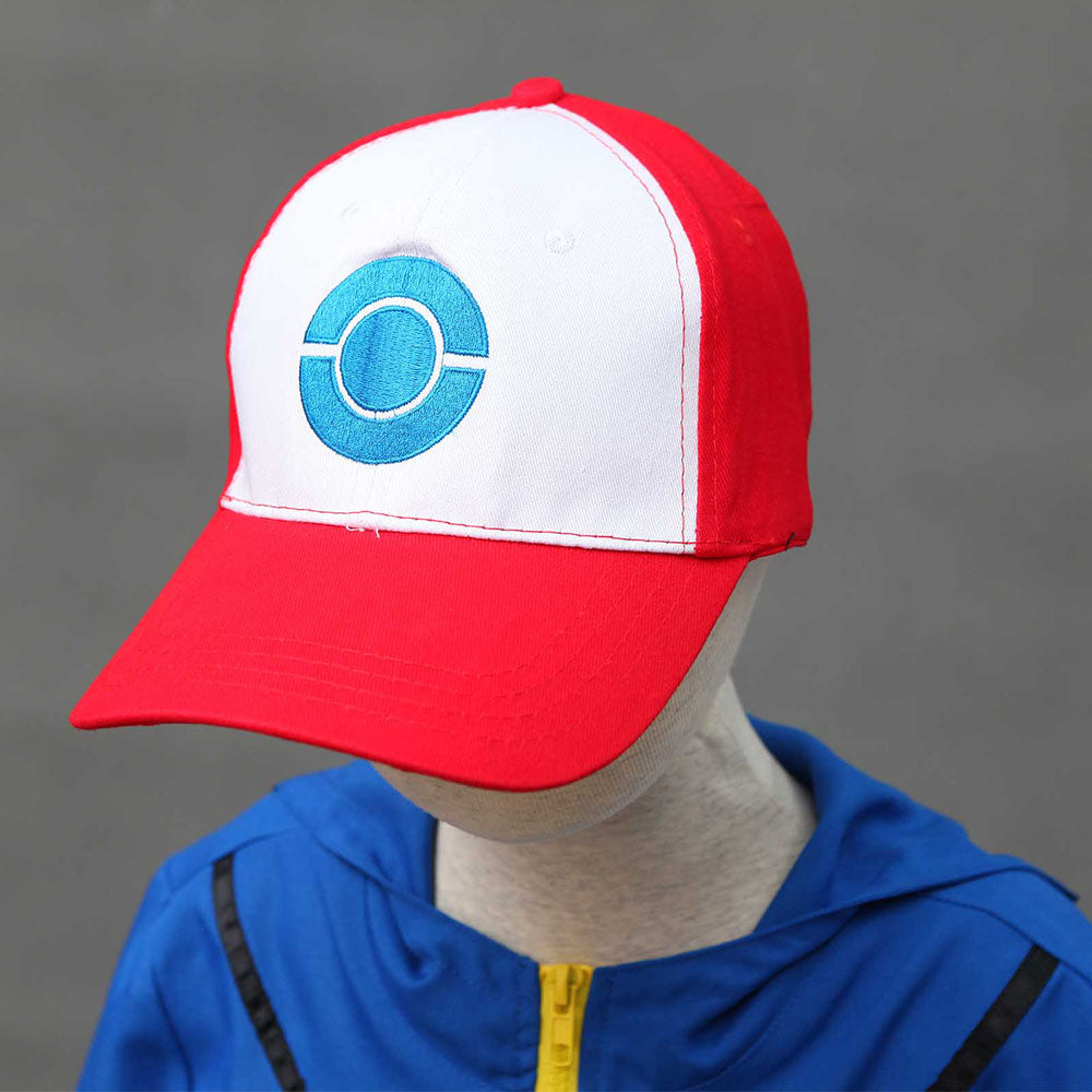 Men and Kids Anime Pokemon Costume Trainer Ash Ketchum Short Sleeves Cosplay Suit with Accessories