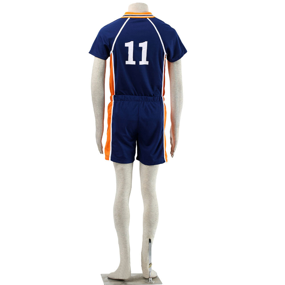 Haikyuu!! Costume Kei Tsukishima Number #11 Karasuno High School Volleyball Uniform with Knee pads