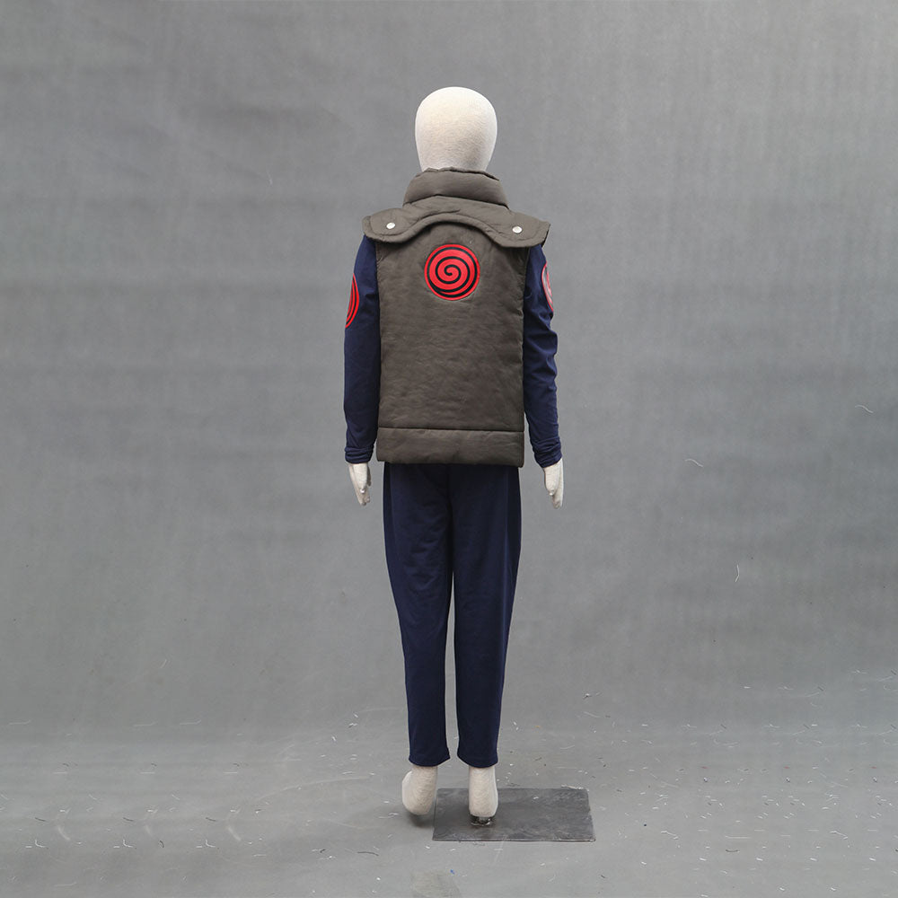Anime Naruto Shippuden Cosplay Kakashi Ninja Uniform Costume Men Kids Halloween