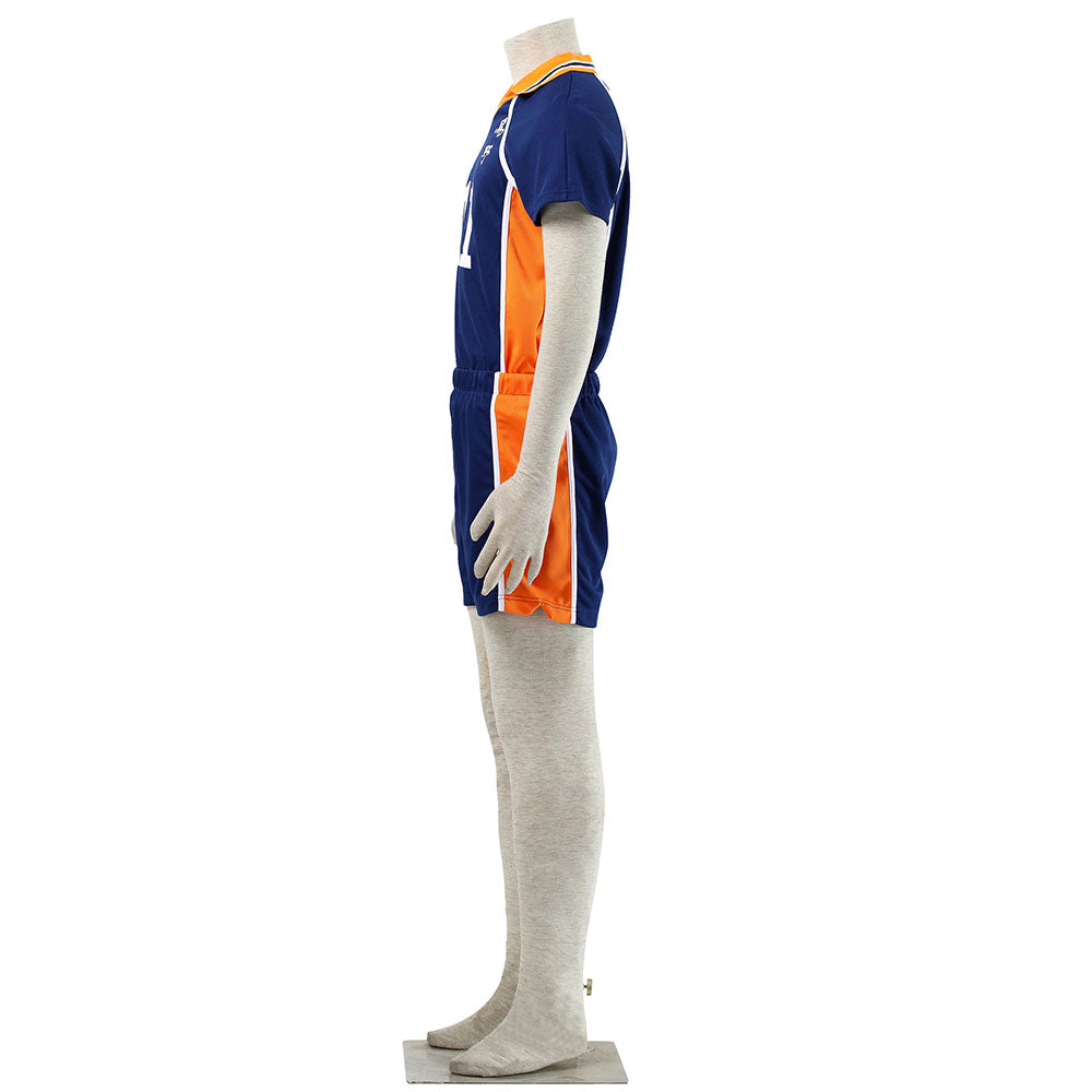 Haikyuu!! Costume Kei Tsukishima Number #11 Karasuno High School Volleyball Uniform with Knee pads