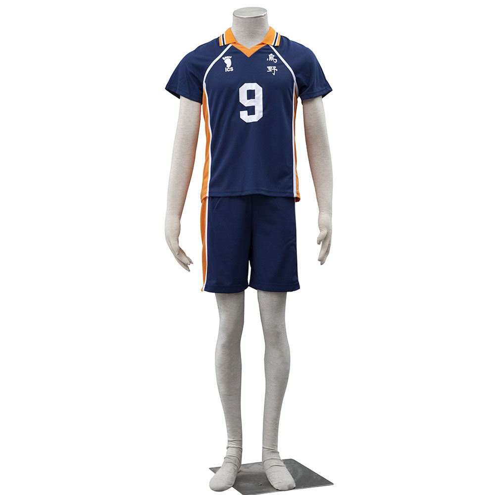 Haikyuu!! Costume Kageyama Tobio Number #9 Karasuno High School Volleyball Uniform with Knee pads