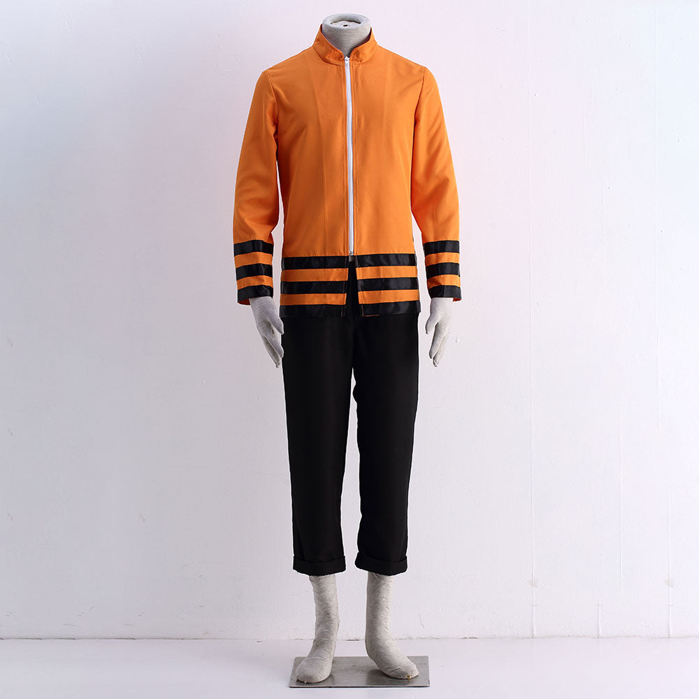 Anime Naruto Shippuden Cosplay Naruto 7th Hokage Costume with Hat Men Kids Halloween