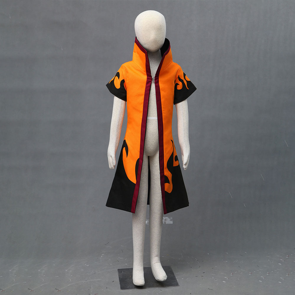 Anime Naruto Shippuden Cosplay Naruto 6th Hokage Costume Cloak Robe Men Kids Halloween