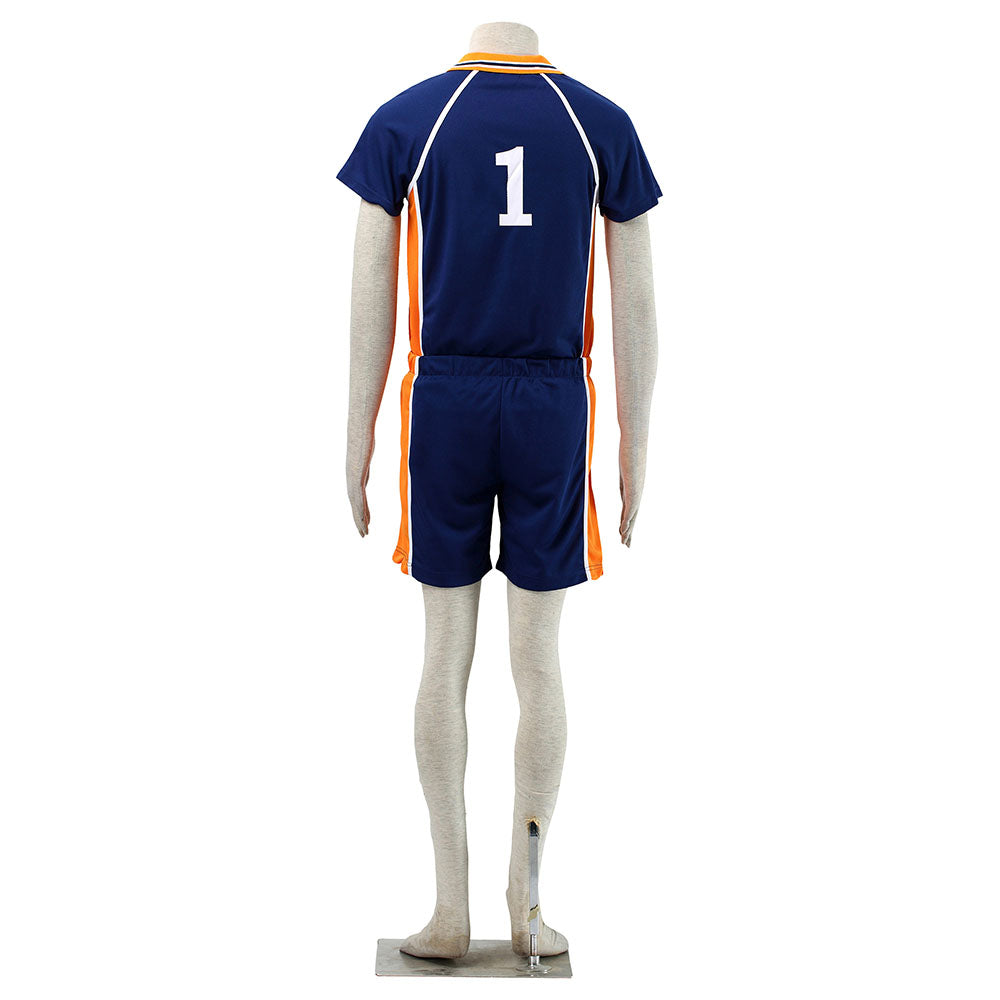Haikyuu!! Costume Sawamura Daichi Number #1 Karasuno High School Volleyball Uniform with Knee pads