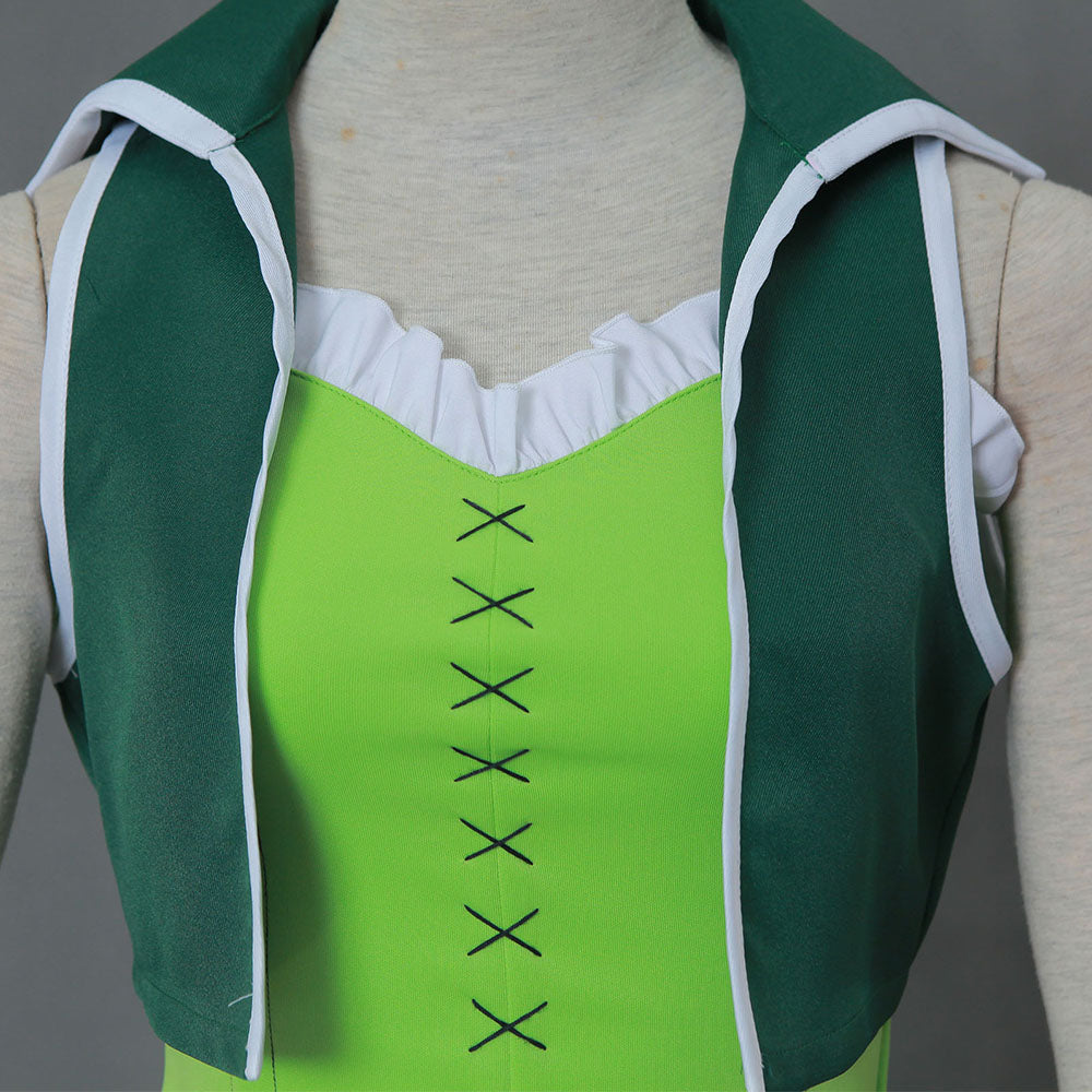 Anime Fairy Tail Lucy Heartfilia Cosplay Costume Green Outfits with Eridanus Women Kids Halloween