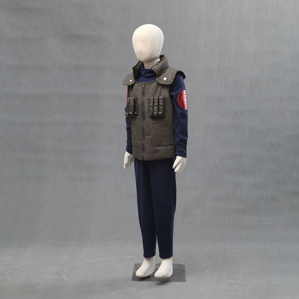 Anime Naruto Shippuden Cosplay Kakashi Ninja Uniform Costume Men Kids Halloween