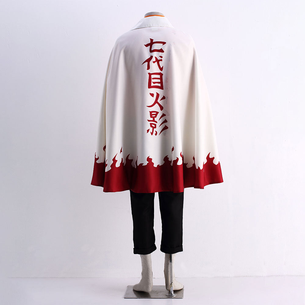 Anime Naruto Shippuden Cosplay Naruto 7th Hokage Costume with Hat Men Kids Halloween