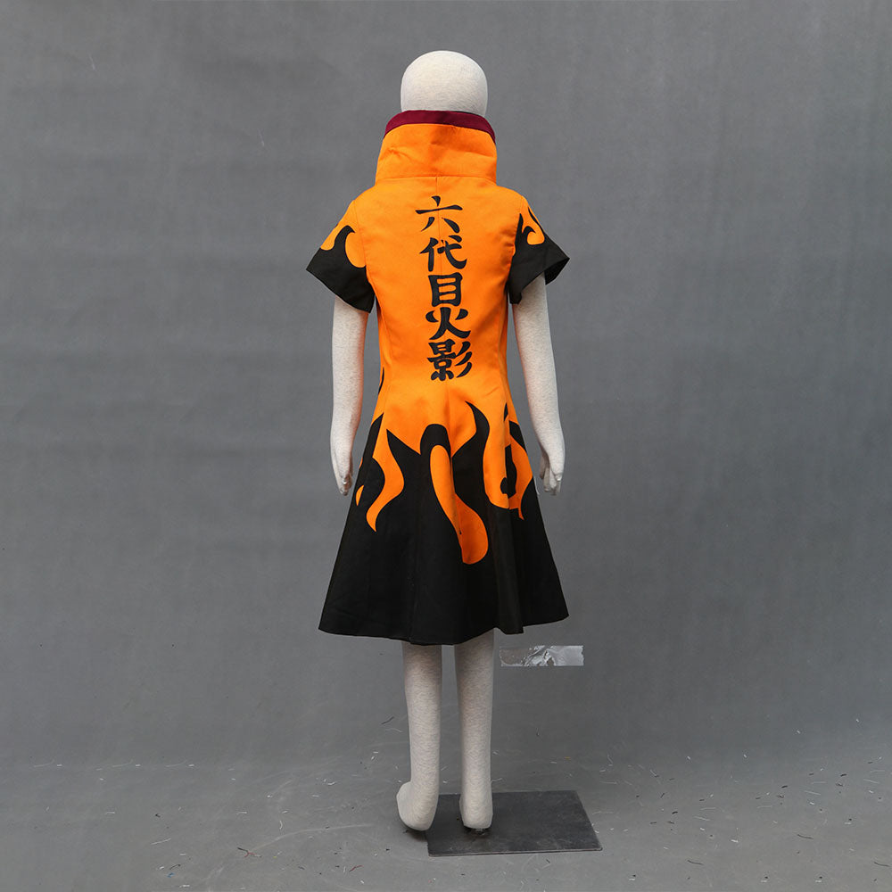 Halloween Anime Naruto Shippuden Cosplay Naruto 6th Hokage Costume Cloak Robe Men Kids