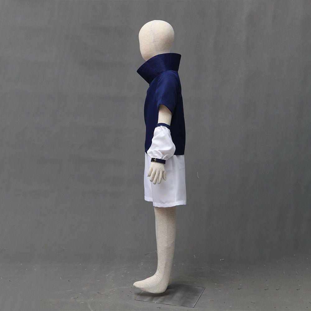 Anime Naruto Shippuden Cosplay Uchiha Sasuke Childhood Costume Men Kids Halloween