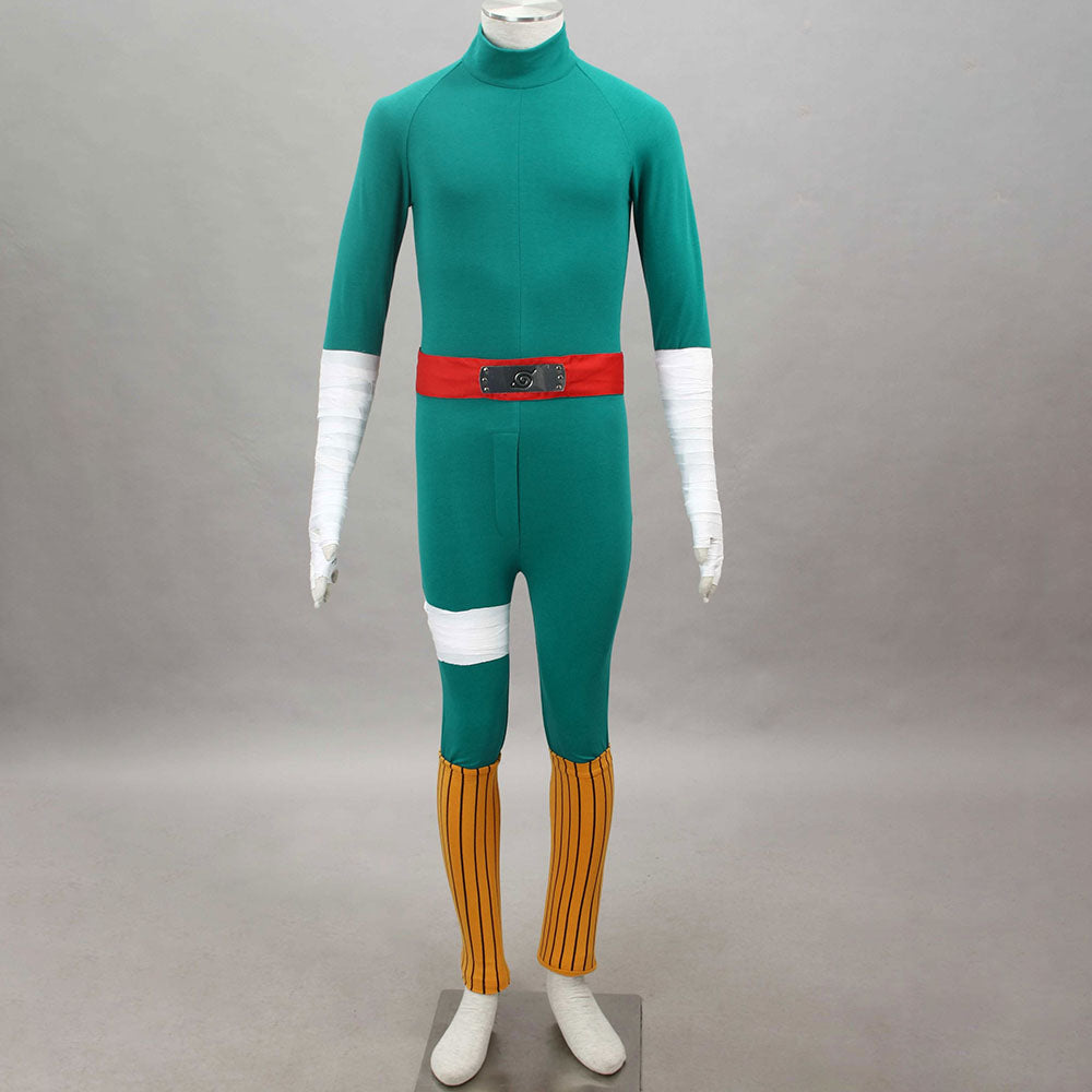 Anime Naruto Shippuden Rock Lee Costume Cosplay Men Kids Halloween