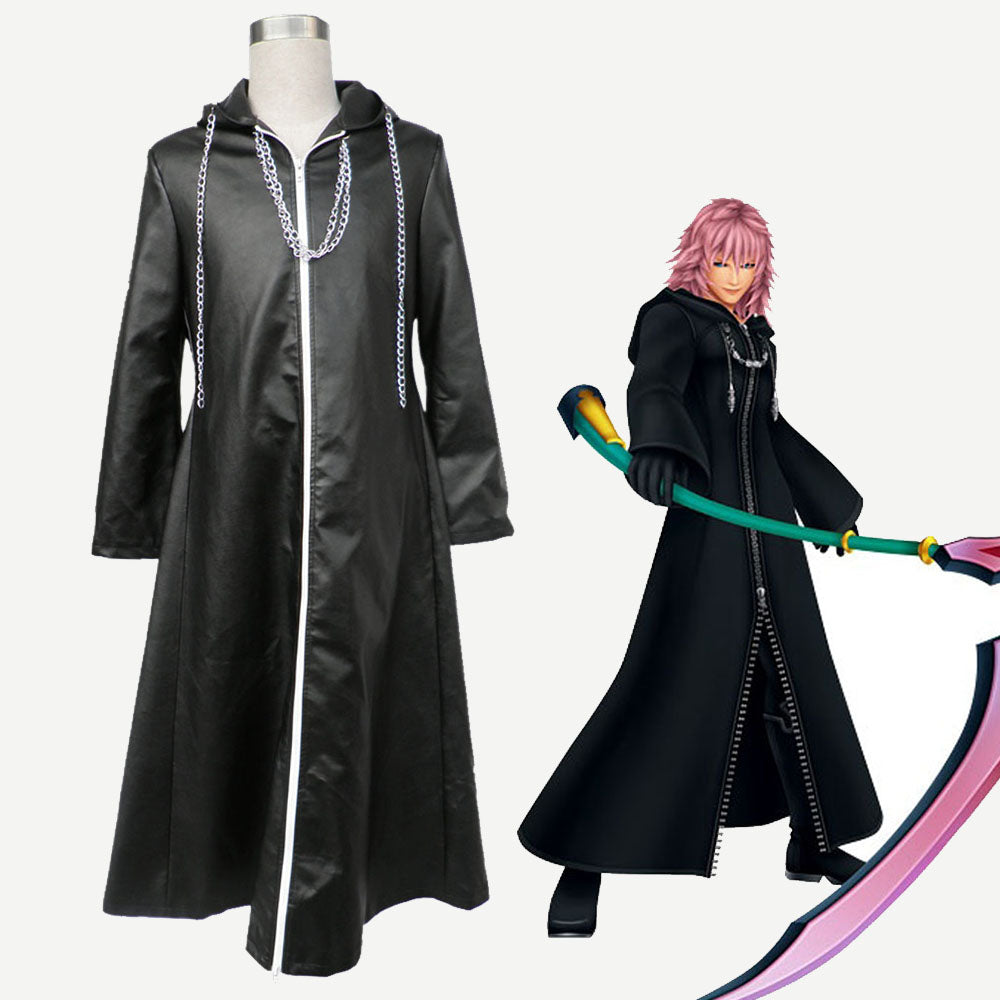 Kingdom Hearts Organization XIII Roxas Nobody Cosplay Costume Cloak Leather Robe Men and Kids