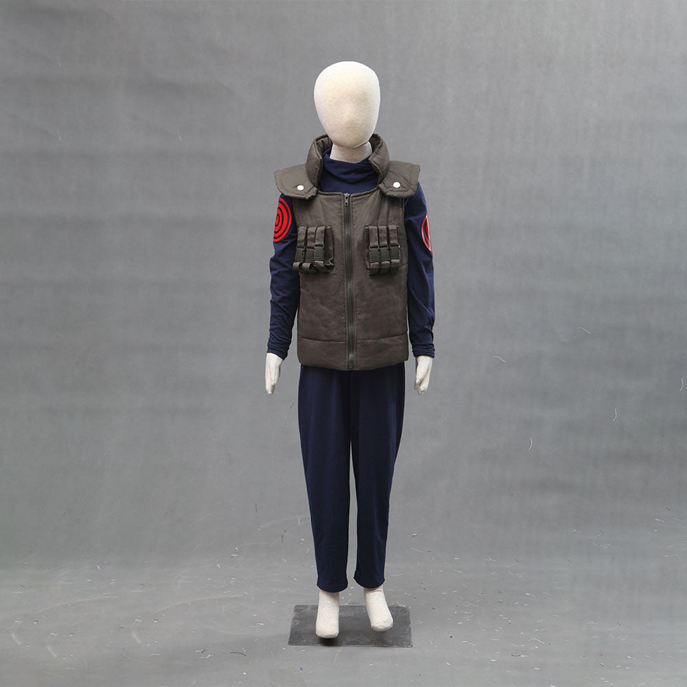 Anime Naruto Shippuden Cosplay Kakashi Ninja Uniform Costume Men Kids Halloween