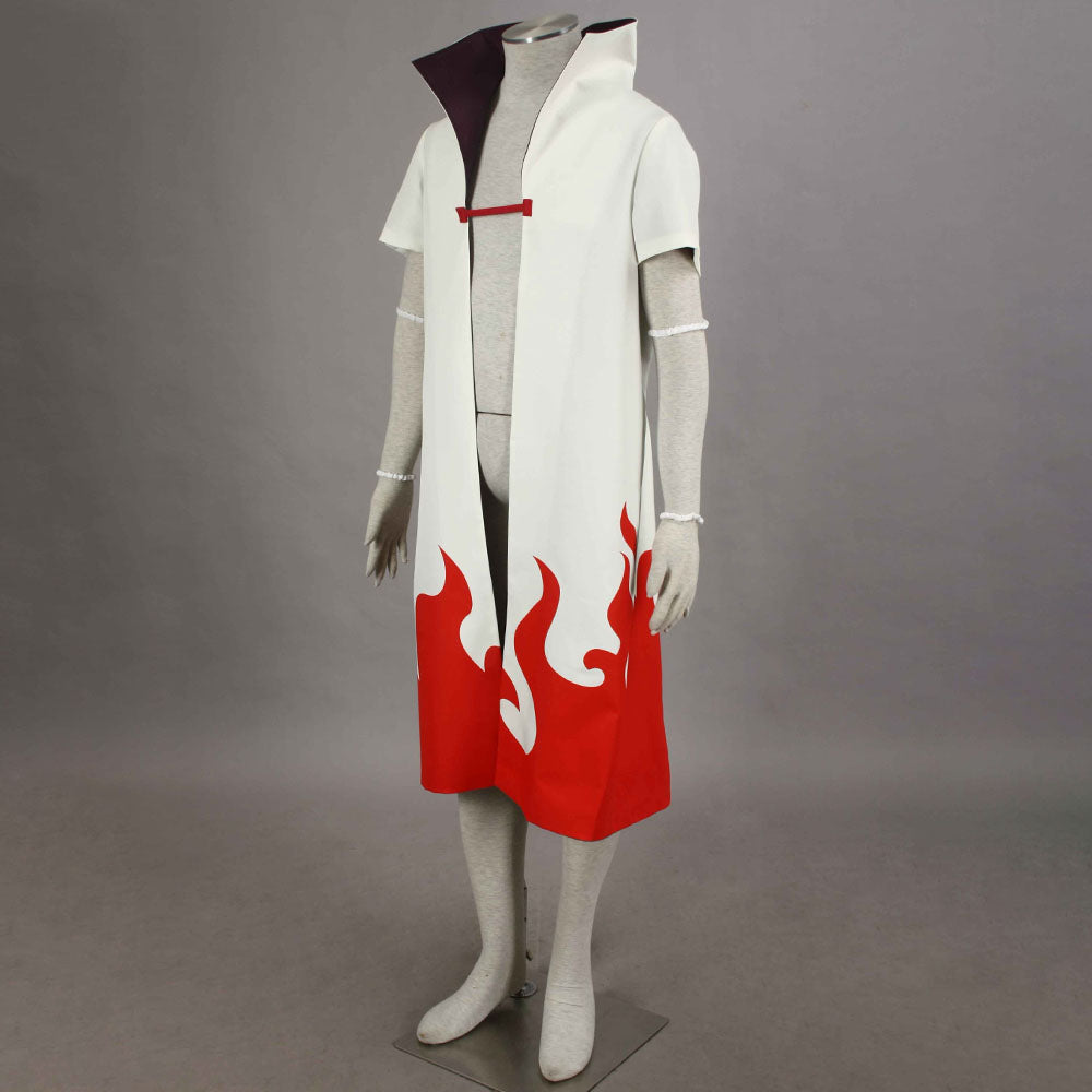 Anime Naruto Shippuden Costume 4th Hokage Minato Cosplay Cloak with Headband Men Kids Halloween
