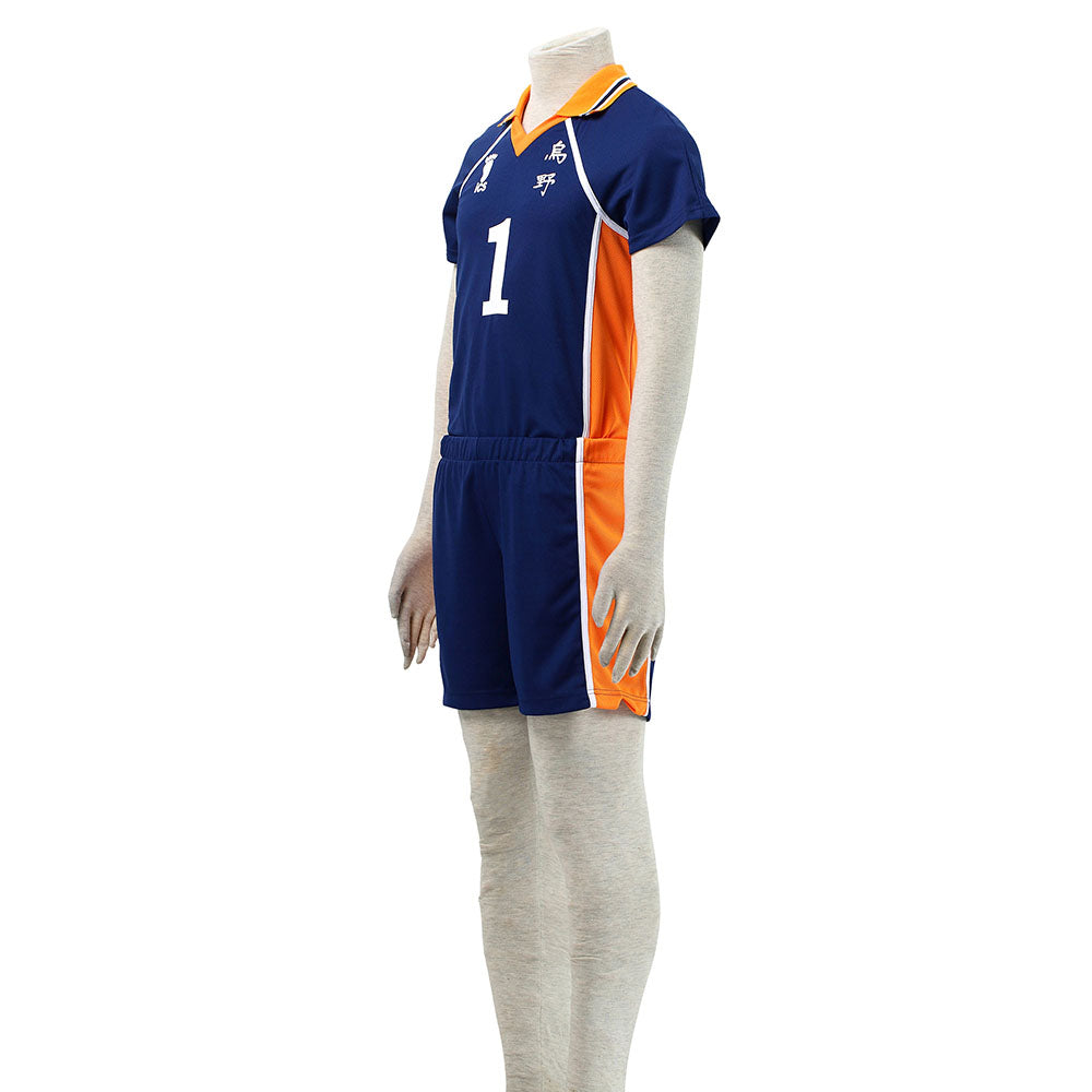 Haikyuu!! Costume Sawamura Daichi Number #1 Karasuno High School Volleyball Uniform with Knee pads