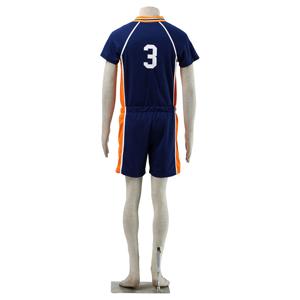 Haikyuu!! Costume Asahi Azumane Number #3 Karasuno High School Volleyball Uniform with Knee pads
