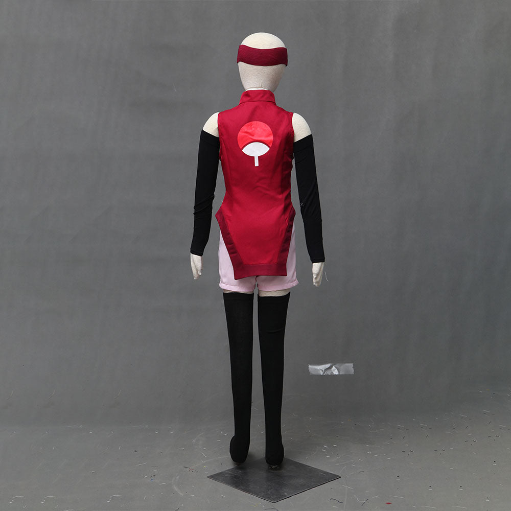 Women Kids Anime Boruto Cosplay Uchiha Sarada Cosplay Costume with Accessories Halloween