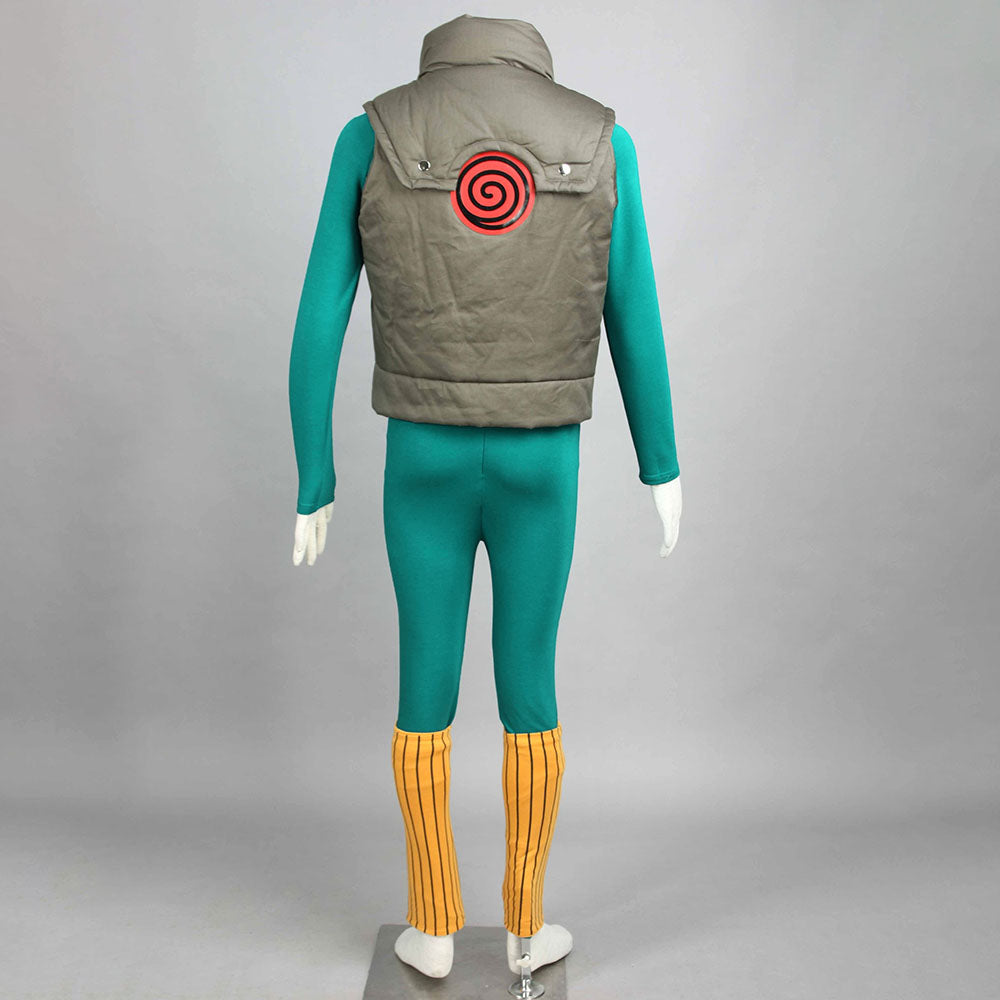 Anime Naruto Shippuden Might Guy Cosplay Costume Men Kids Halloween