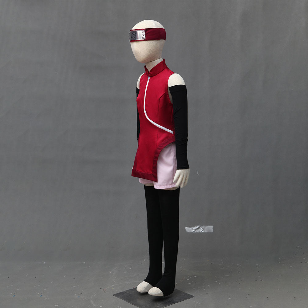Women Kids Anime Boruto Cosplay Uchiha Sarada Cosplay Costume with Accessories Halloween