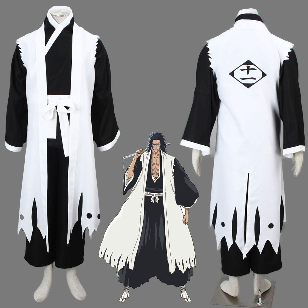 Anime Bleach Zaraki Kenpachi Costume Cosplay Suits 11th Division Captain Costume Men and Kids Halloween