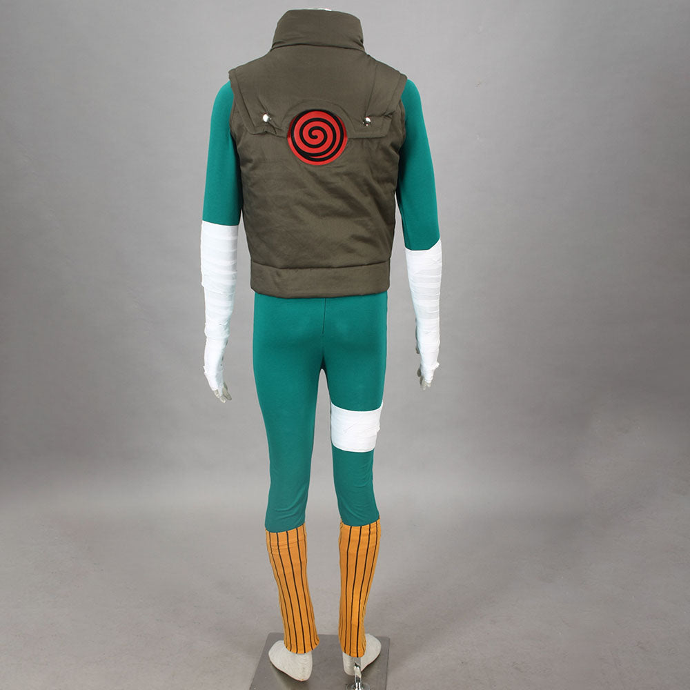 Anime Naruto Shippuden Rock Lee Costume Cosplay Men Kids Halloween