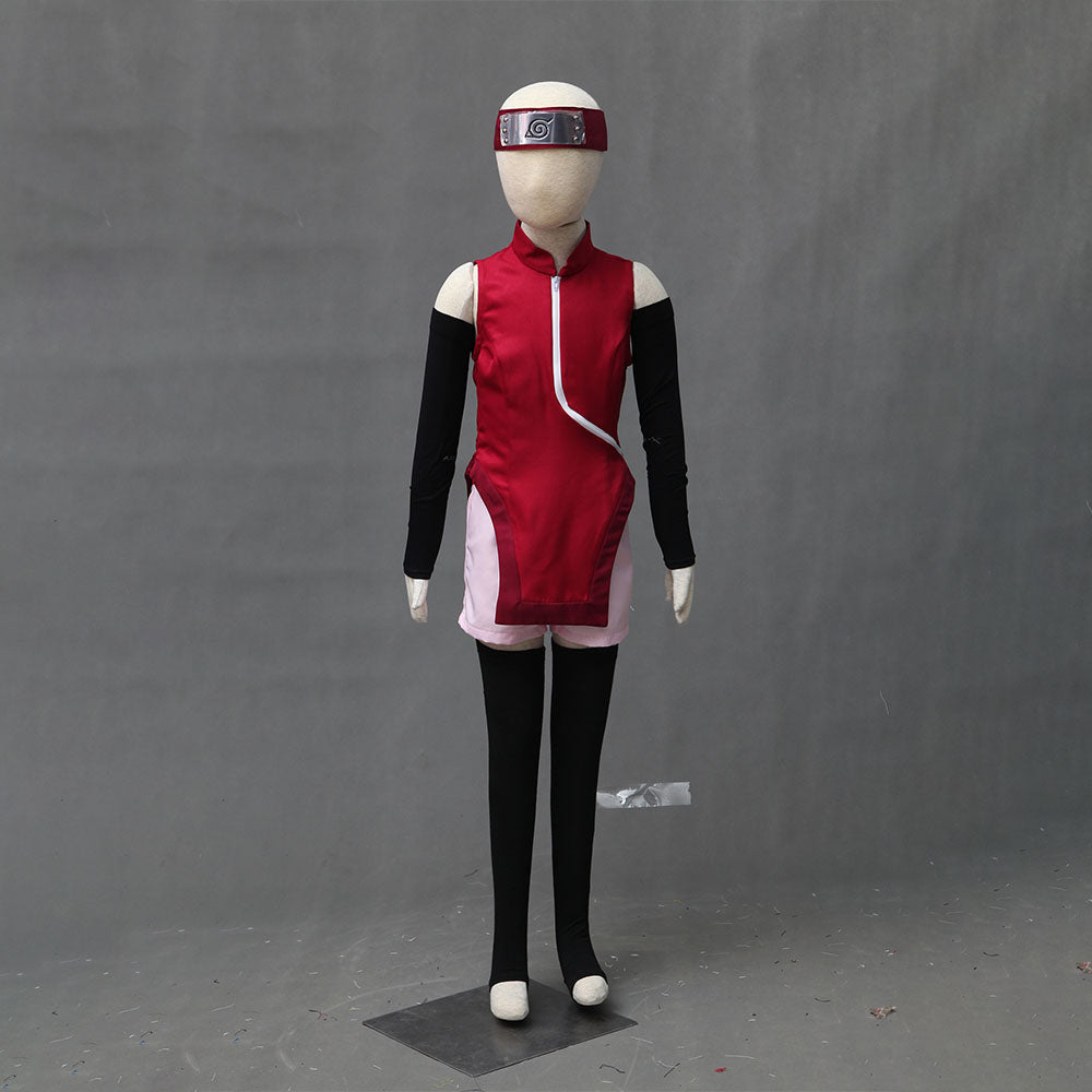 Women Kids Anime Boruto Cosplay Uchiha Sarada Cosplay Costume with Accessories Halloween