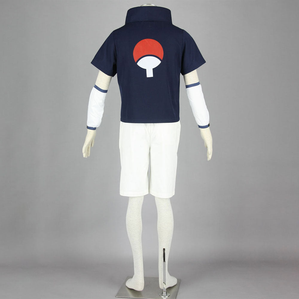 Anime Naruto Shippuden Cosplay Uchiha Sasuke Childhood Costume Men Kids Halloween