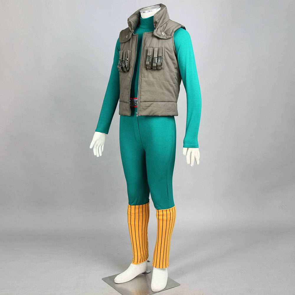 Anime Naruto Shippuden Might Guy Cosplay Costume Men Kids Halloween