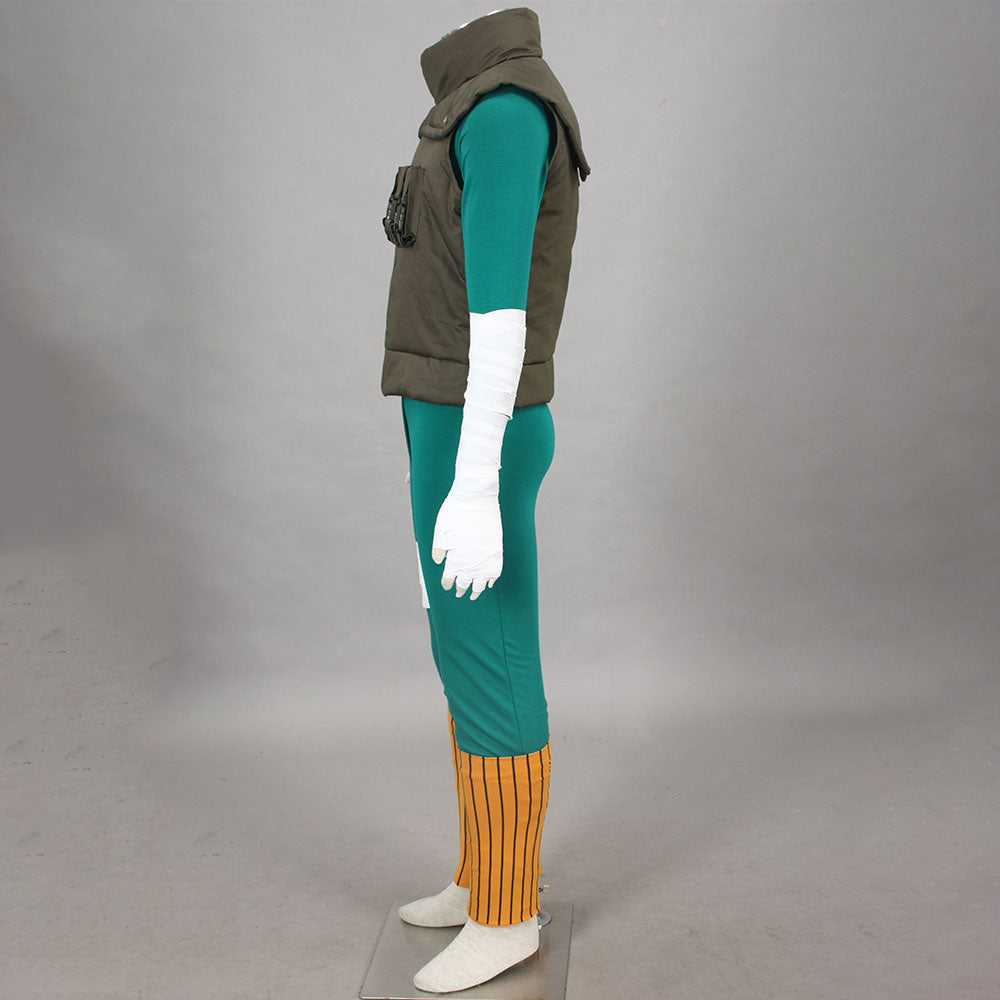Anime Naruto Shippuden Rock Lee Costume Cosplay Men Kids Halloween