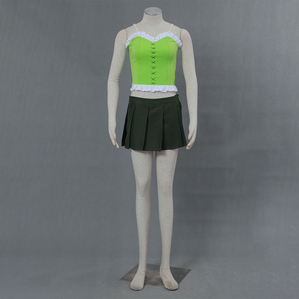 Anime Fairy Tail Lucy Heartfilia Cosplay Costume Green Outfits with Eridanus Women Kids Halloween