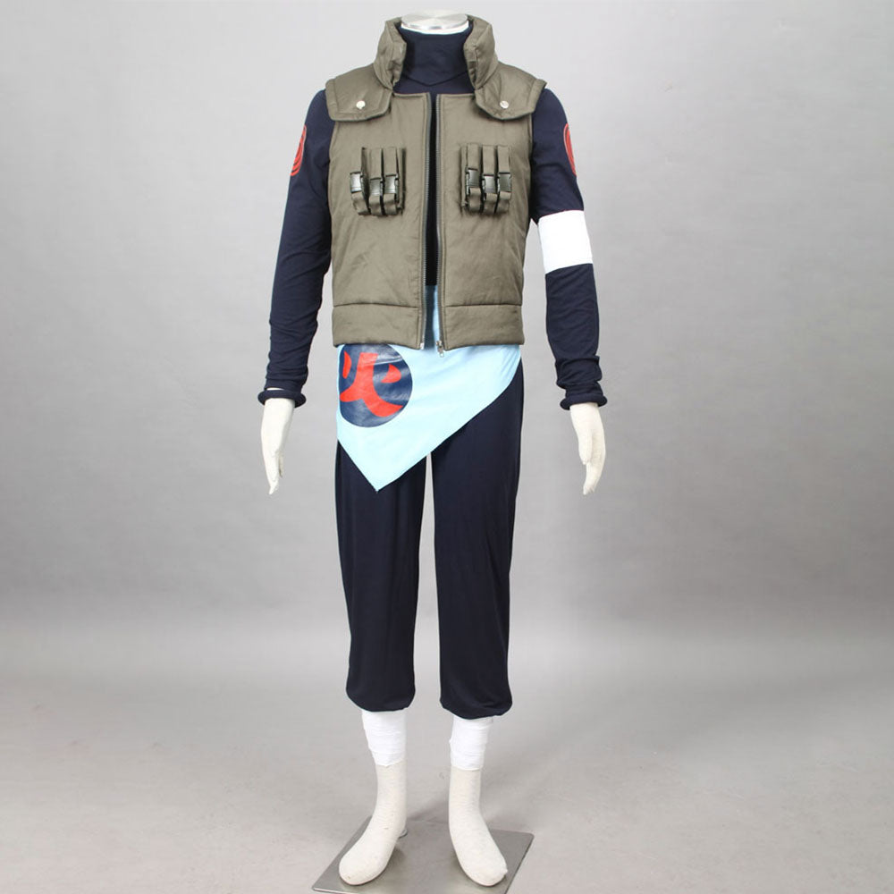 Anime Naruto Shippuden Sarutobi Asuma Cosplay Costume with Headband Men Kids Halloween