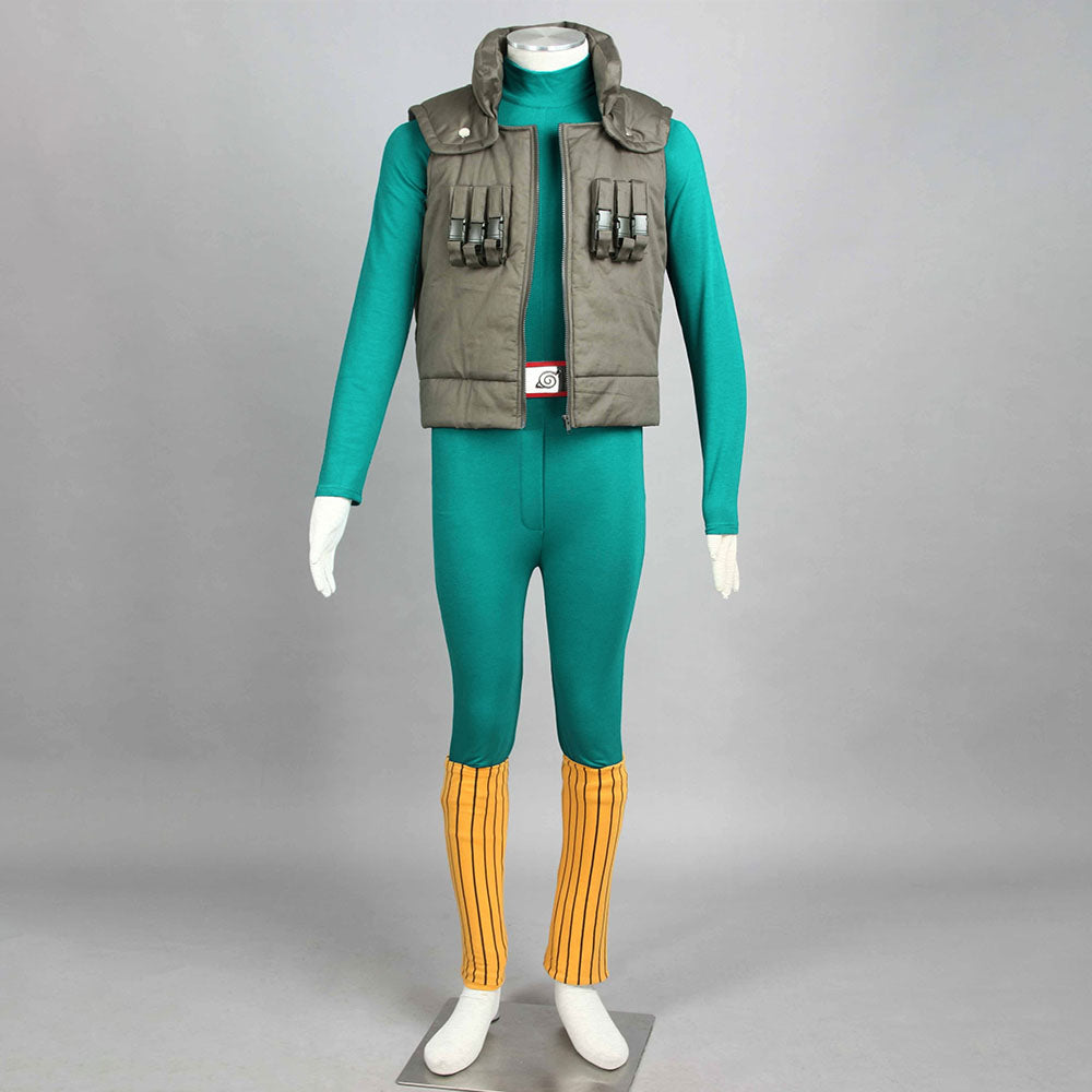 Anime Naruto Shippuden Might Guy Cosplay Costume Men Kids Halloween