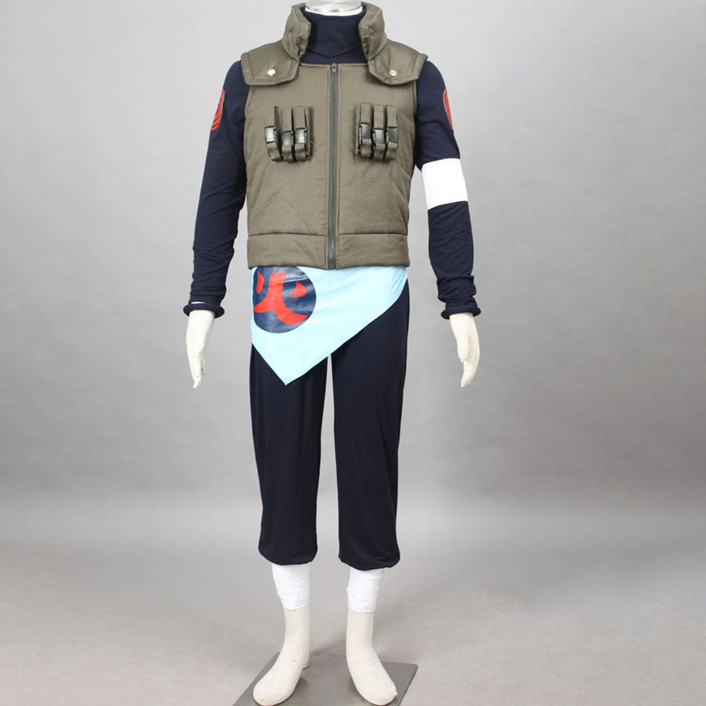 Anime Naruto Shippuden Sarutobi Asuma Cosplay Costume with Headband Men Kids Halloween