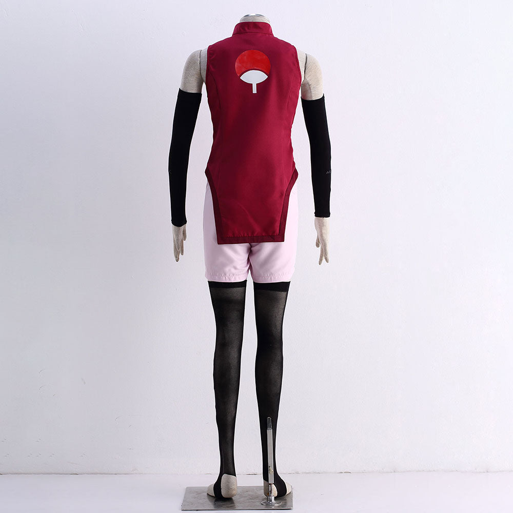 Women Kids Anime Boruto Cosplay Uchiha Sarada Cosplay Costume with Accessories Halloween