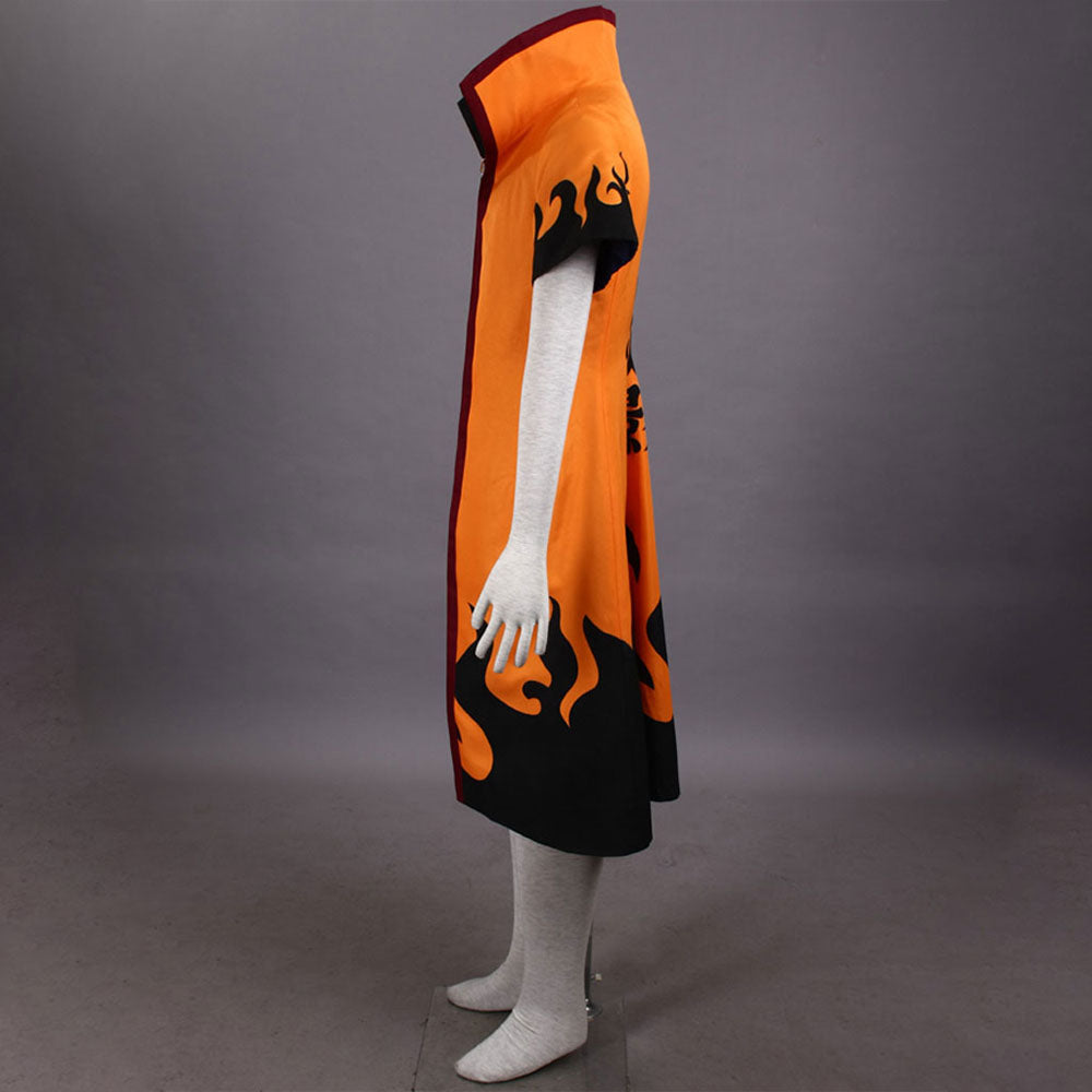 Anime Naruto Shippuden Cosplay Naruto 6th Hokage Costume Cloak Robe Men Kids Halloween