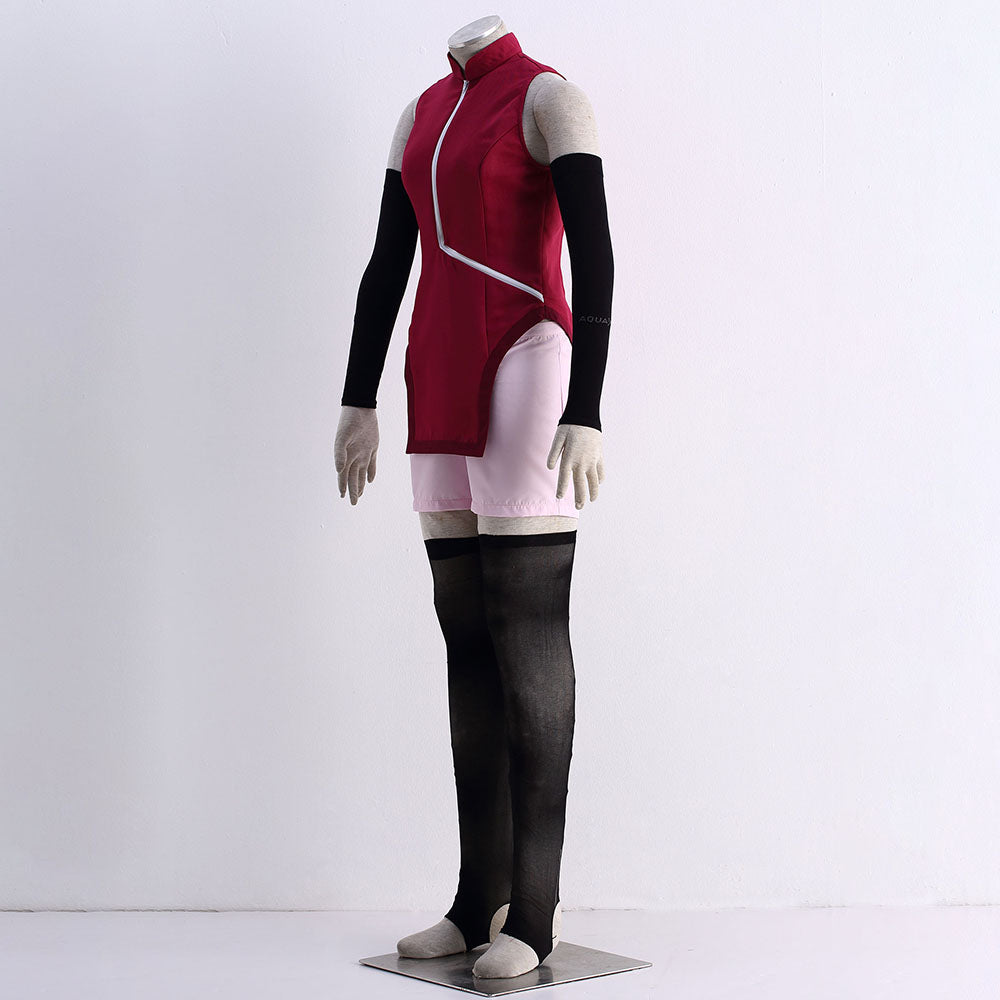 Women Kids Anime Boruto Cosplay Uchiha Sarada Cosplay Costume with Accessories Halloween