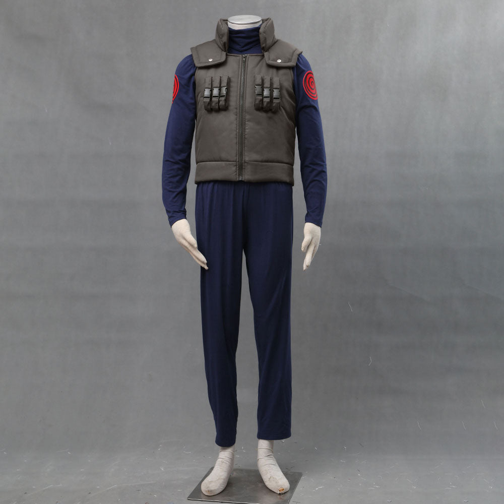 Anime Naruto Shippuden Cosplay Kakashi Ninja Uniform Costume Men Kids Halloween