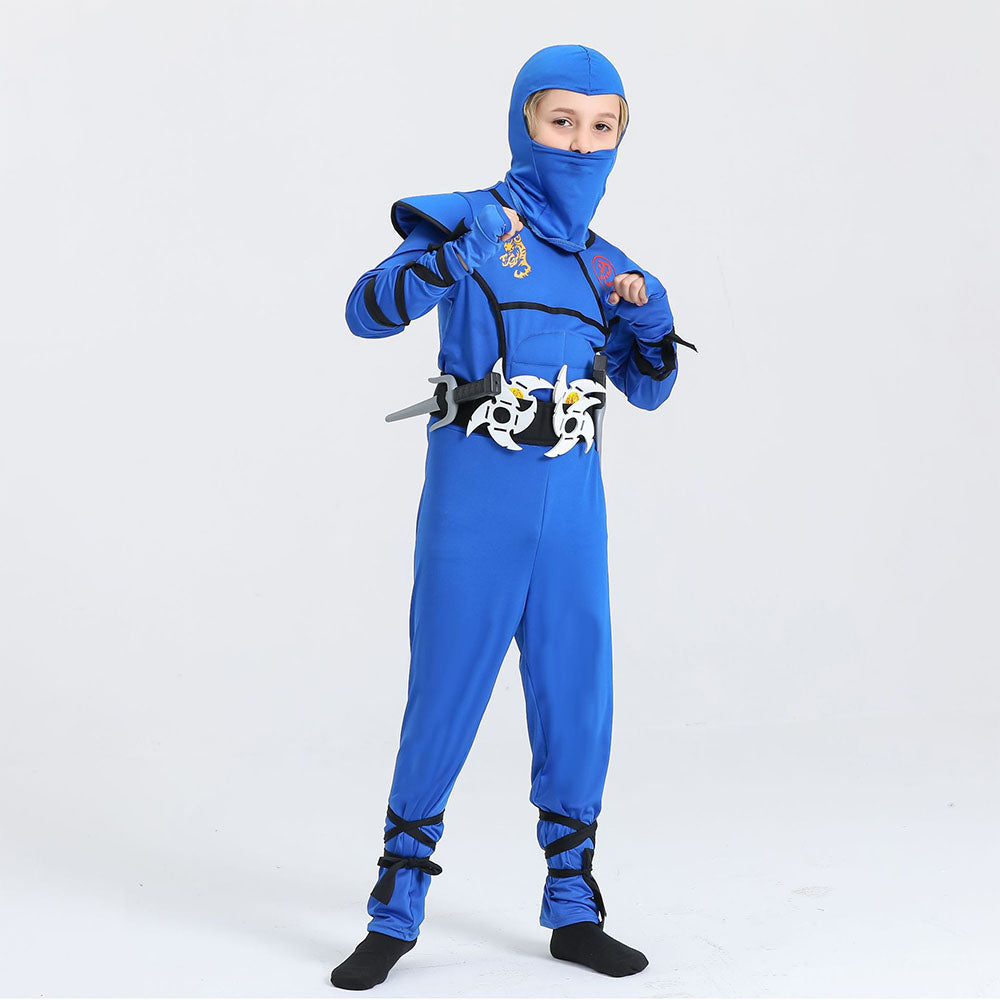 Halloween Costume Kids Ninjia Warrior Cosplay Suits with All Accessories