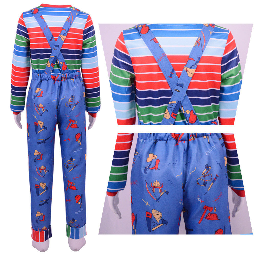 Movie Child's Play Costume Chucky Cosplay Outfits for Men and Kids