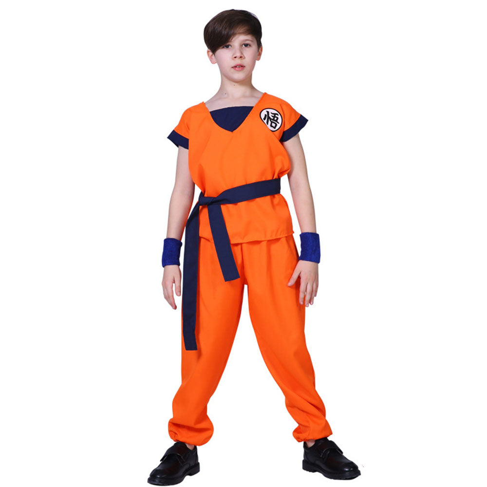 Dragon Ball Son Goku Training Costume full Outfits Chinese Character 'Goku' Men and Kids