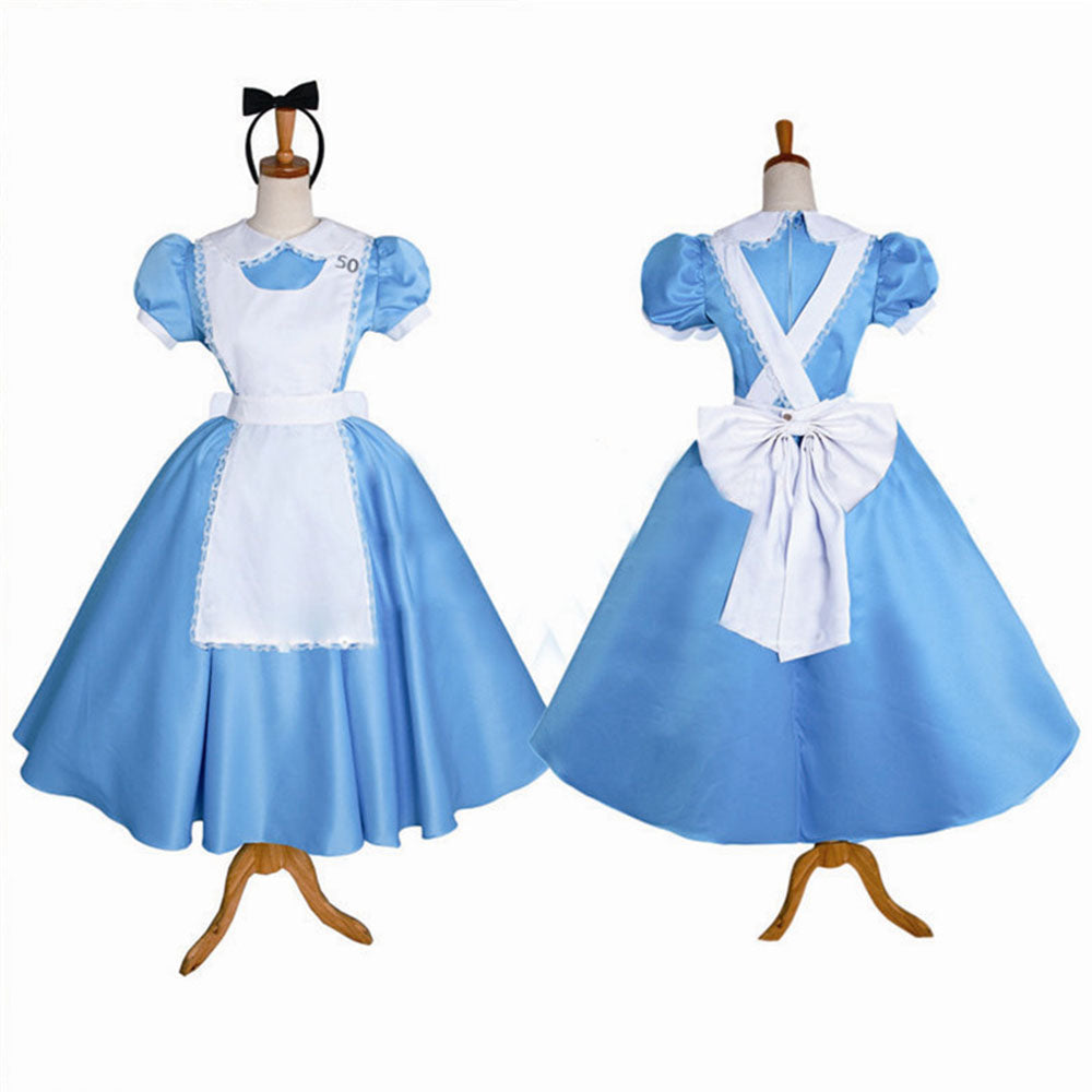 Alice's Adventures in Wonderland Costume Alice Cosplay Blue Dress for Women