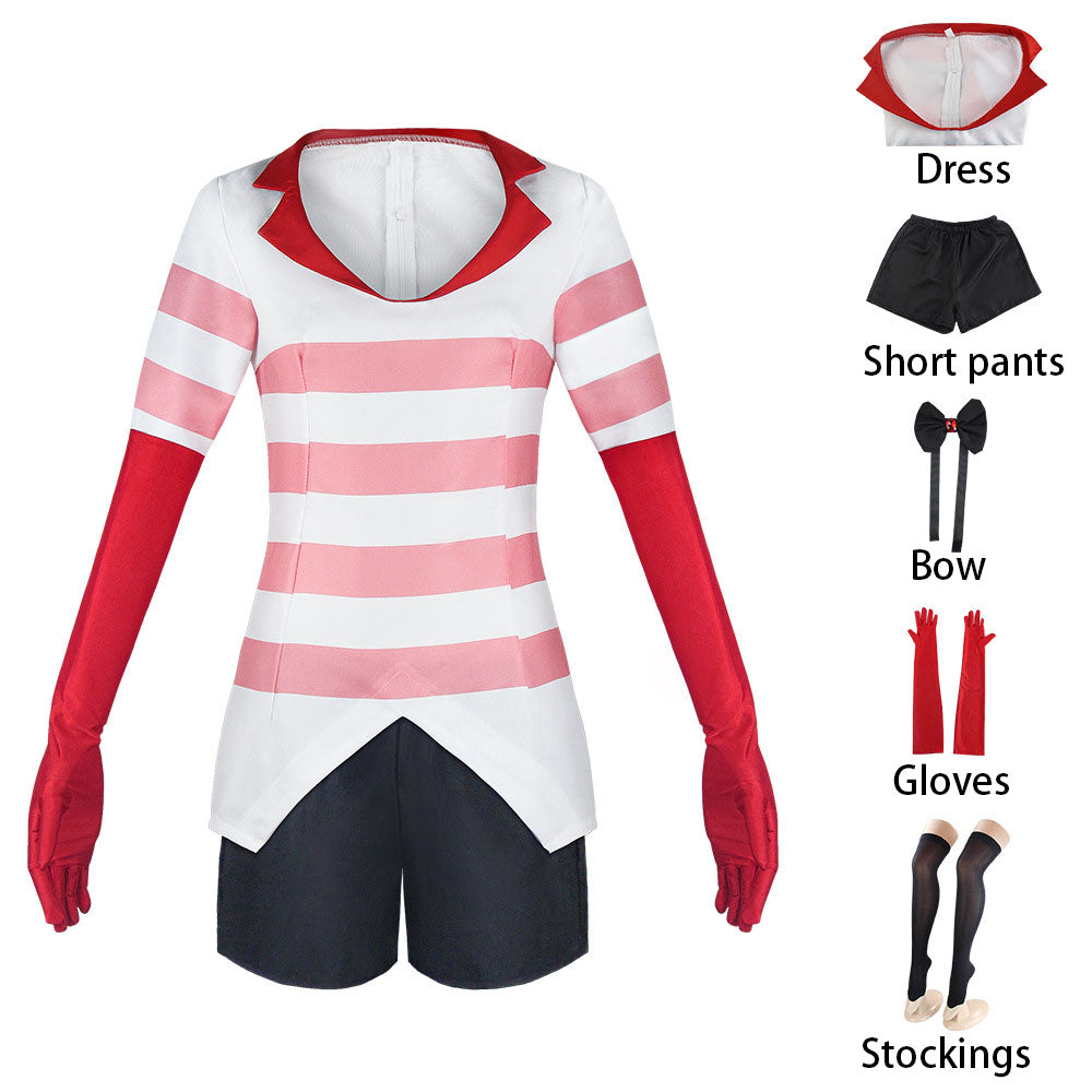 Hazbin Hotel Angel Dust Cosplay Costume full Outfit for Women Halloween