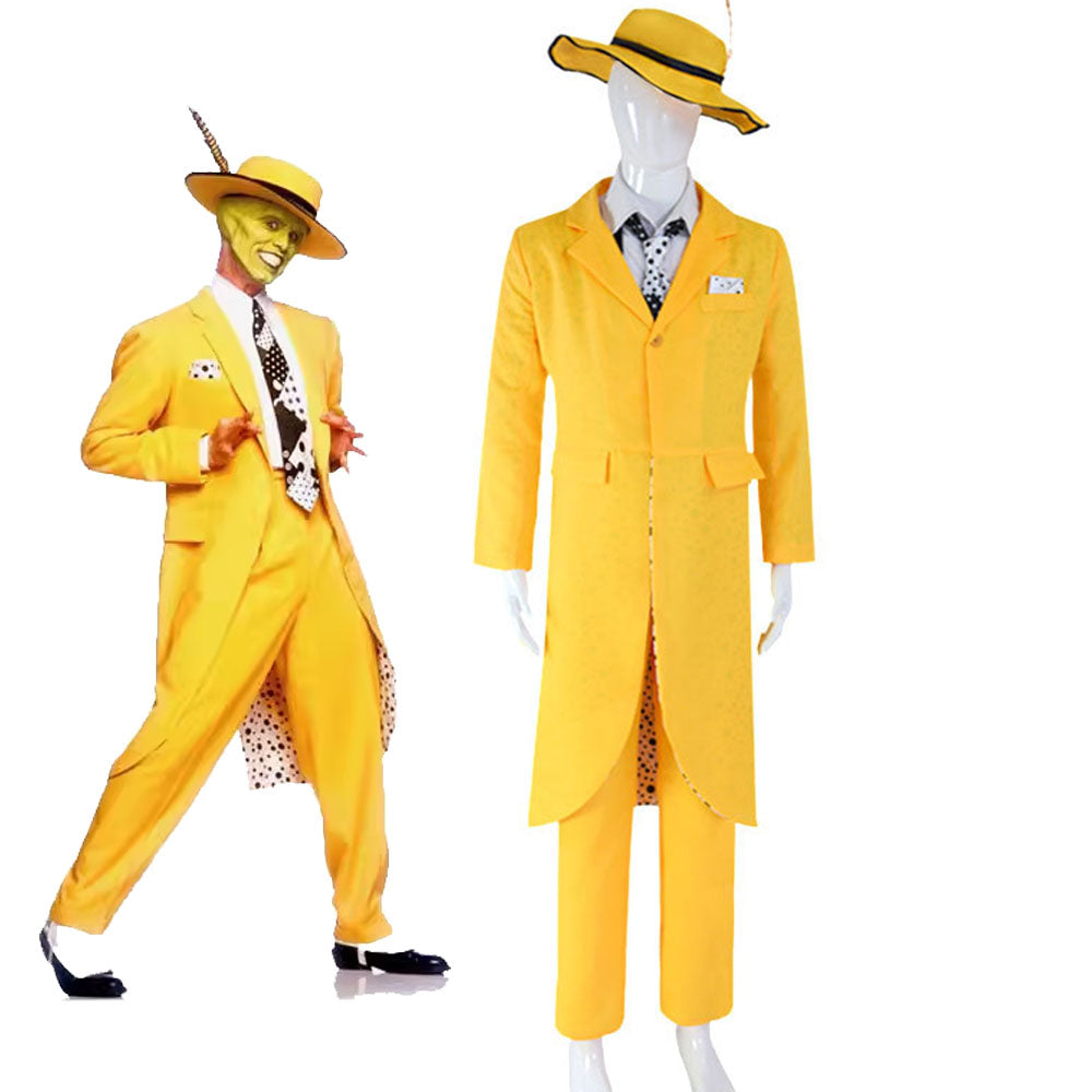 The Mask Costume Stanley Ipkiss The Mask Cosplay Yellow Full Outfit for Men Halloween