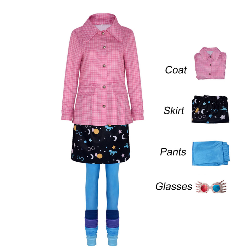Harry Potter Costumes Luna Lovegood Cosplay full Outfit for Women and Kids Halloween