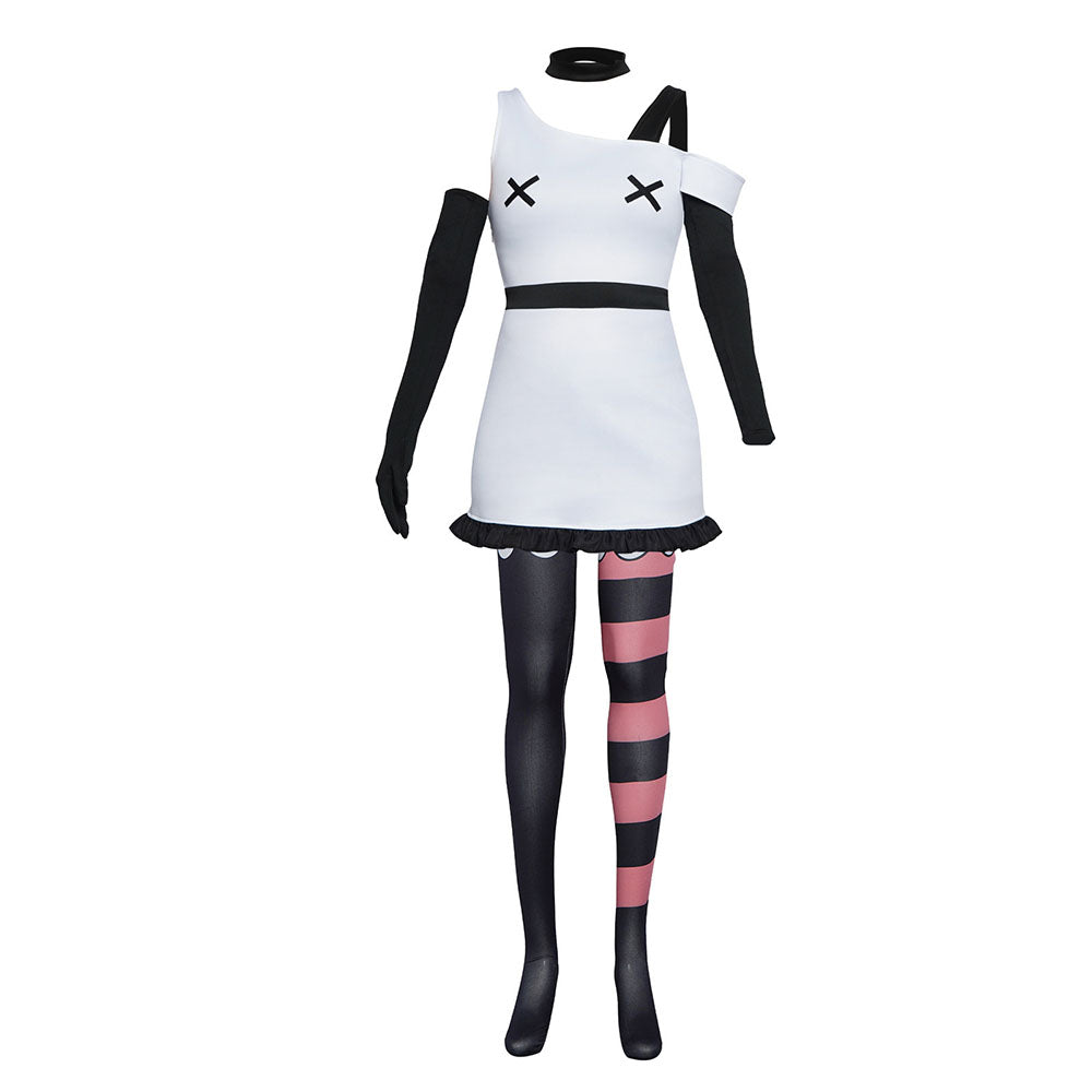 Hazbin Hotel Vaggie Cosplay Costume White full Outfit for Women Halloween