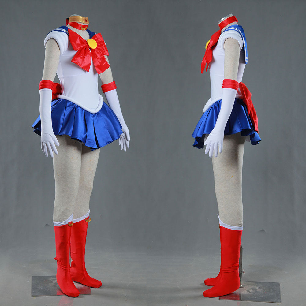 Anime Sailor Moon Costume Tsukino Usagi Sailor moon Fighting Cosplay Outfit and Accessories Women and Kids Halloween