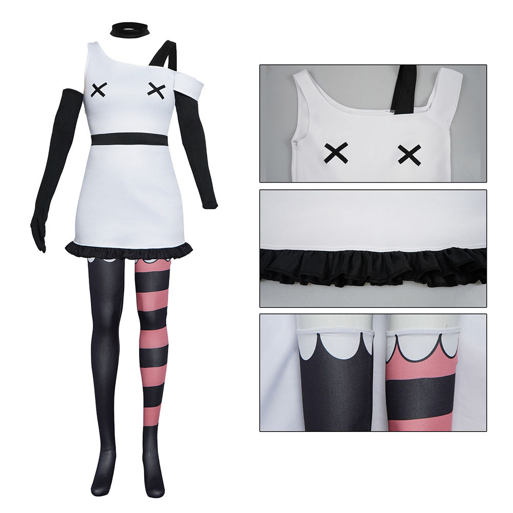 Hazbin Hotel Vaggie Cosplay Costume White full Outfit for Women Halloween