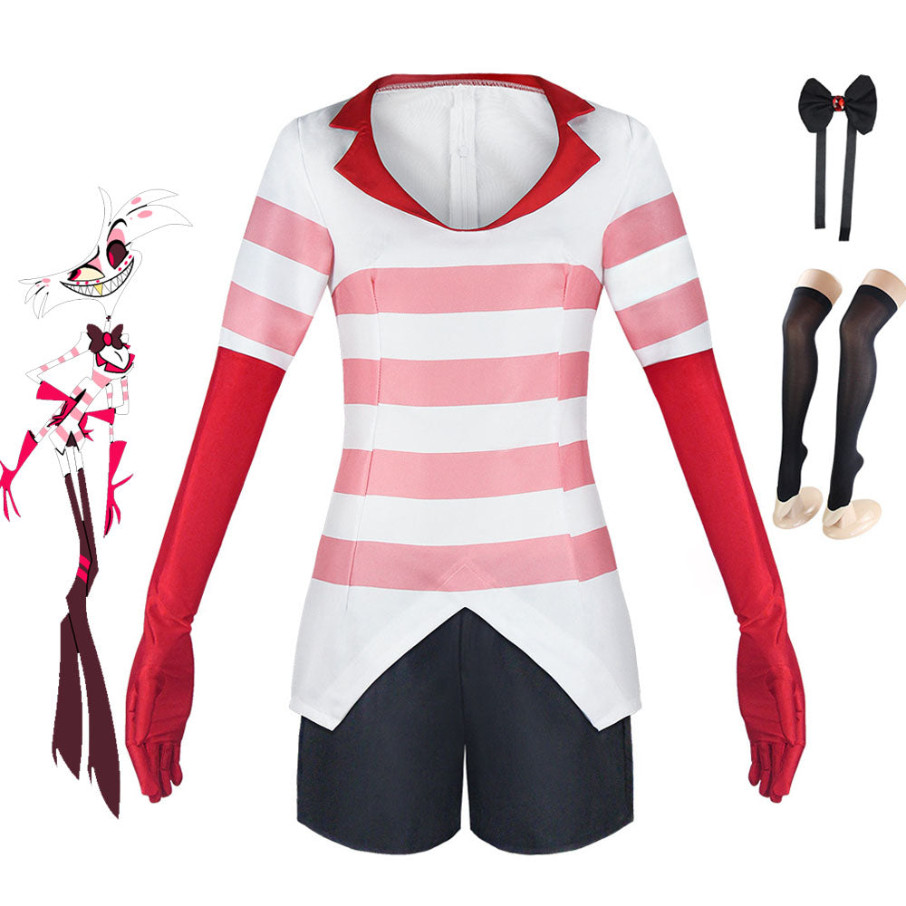 Hazbin Hotel Angel Dust Cosplay Costume Full Outfit For Women Hallowee hazbin-hotel-angel-dust-cosplay-costume-full-outfit-for-women-hallowee